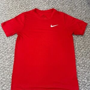 Nike Boys Dri Fit  Bold Red Short Sleeve Tee